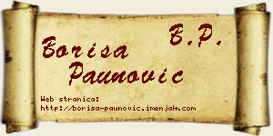 Boriša Paunović vizit kartica